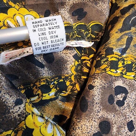 Stunt Collections Vtg Women's Leopard Animal Print Silk Top Blouse Sz Large Nos - Picture 4 of 12